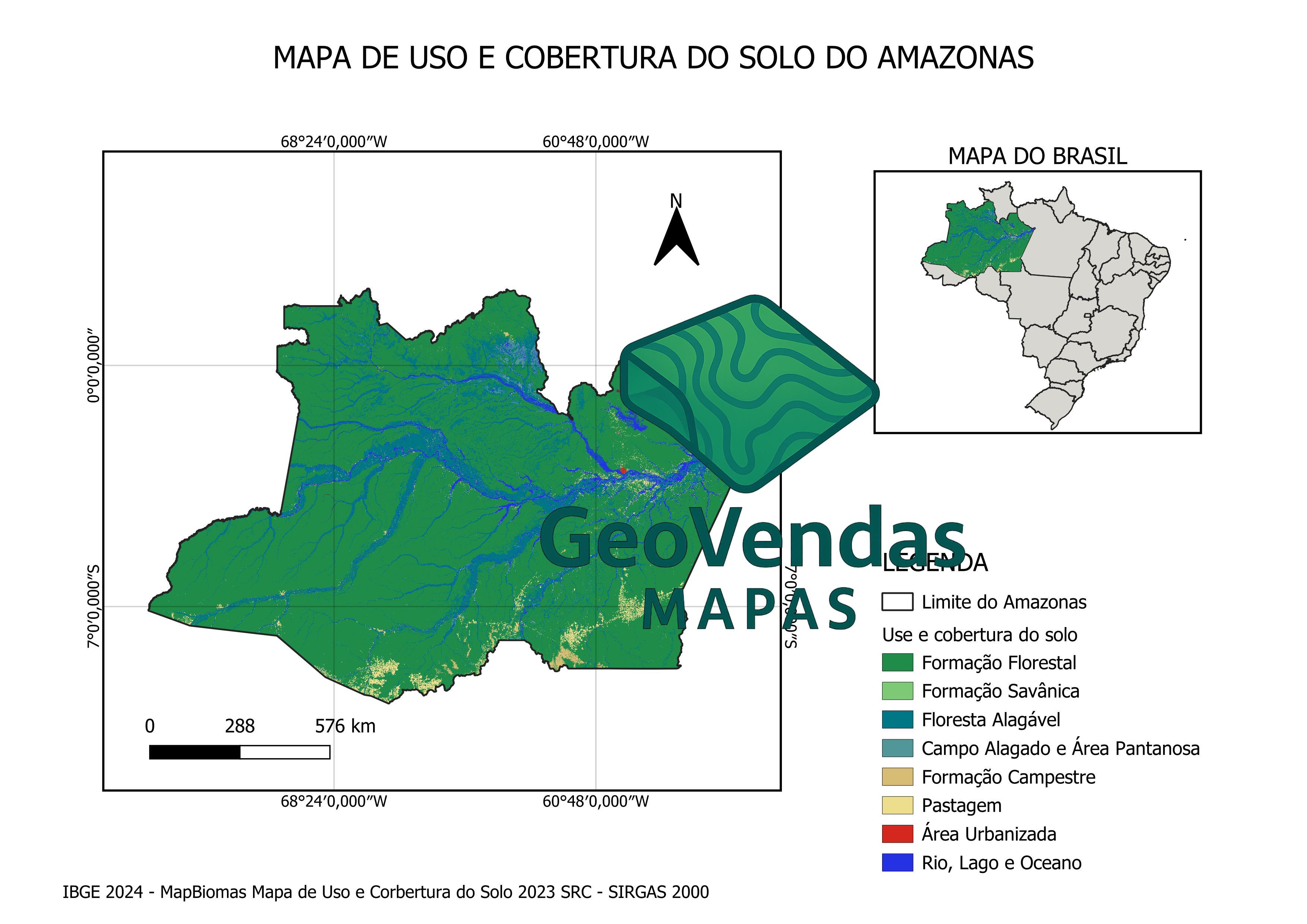 Mapa de Uso e Cobertura do Solo do Amazonas
